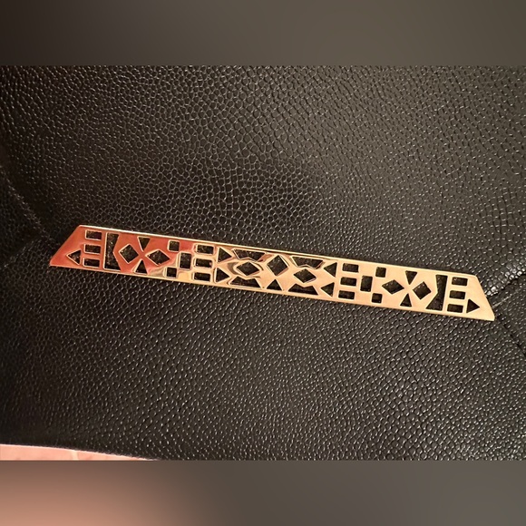 Stella and Dot Avalon envelope style clutch bag- black with rose gold hardware - Picture 2 of 7